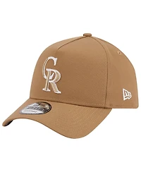 Men's New Era Khaki Colorado Rockies A-Frame 9FORTY Adjustable Hat