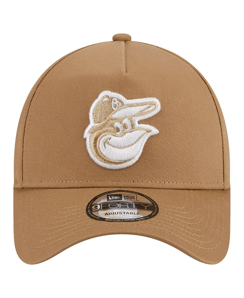 Men's New Era Khaki Baltimore Orioles A-Frame 9FORTY Adjustable Hat