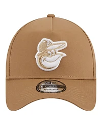 Men's New Era Khaki Baltimore Orioles A-Frame 9FORTY Adjustable Hat