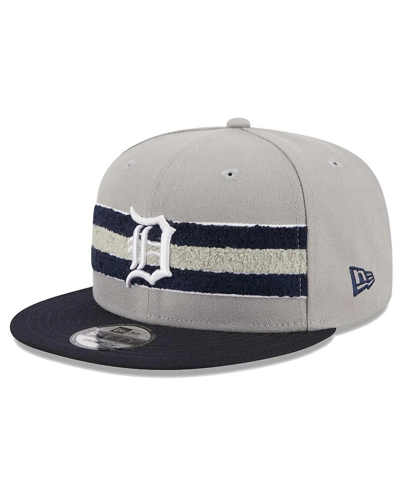 Men's New Era Gray, Navy Detroit Tigers Band 9FIFTY Snapback Hat