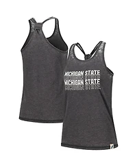 Women's League Collegiate Wear Black Michigan State Spartans Stacked Name Racerback Tank Top