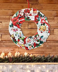 Mr. Christmas 18" Wooden Wreath Vintage-Like Santa Claus