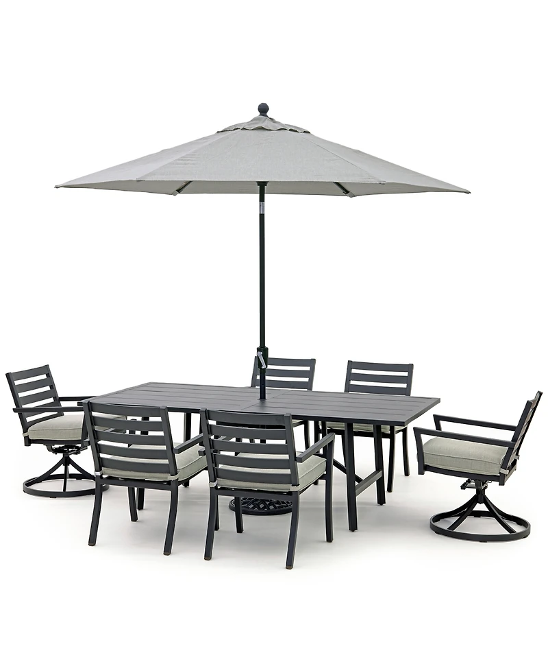 Astaire Outdoor 7-pc dining Set (84x42" table + 4 chairs 2 swivel chairs