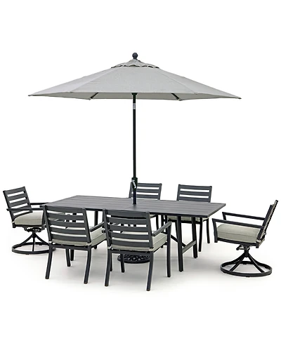 Astaire Outdoor 7-pc dining Set (84x42" table + 4 chairs 2 swivel chairs