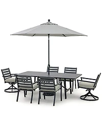 Astaire Outdoor 7-pc dining Set (84x42" table + 4 chairs 2 swivel chairs