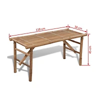 Folding Patio Bench 46.5" Bamboo