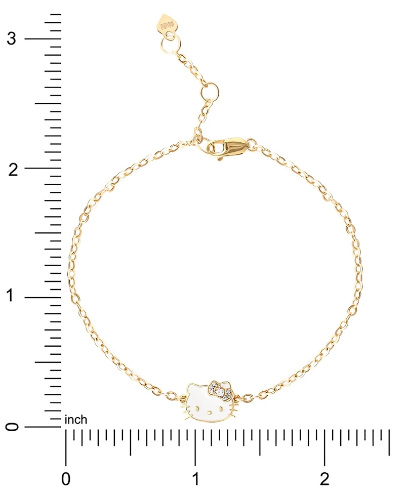 Hello Kitty Diamond Accent & Enamel Link Bracelet in 10k Gold