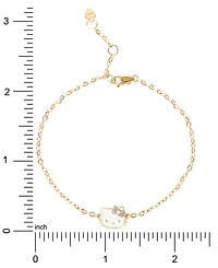 Hello Kitty Diamond Accent & Enamel Link Bracelet in 10k Gold