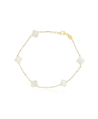 The Lovery Mini Mother of Pearl Clover Bracelet 14K Gold