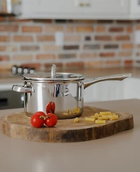 Sedona Kitchen Pro Stainless Steel 3.5-Qt. Saucepan with Draining Lid