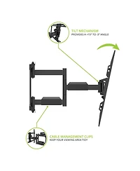 Kanto LX600SW Full-Motion Metal Stud Mount with Snaptoggle Heavy-Duty Toggle Bolts for 34" - 65" TVs