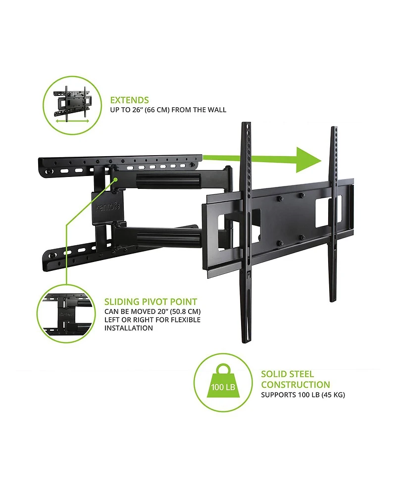 Kanto FMC4 Full Motion Mount with Adjustable Pivot Point for 30" to 60" TVs