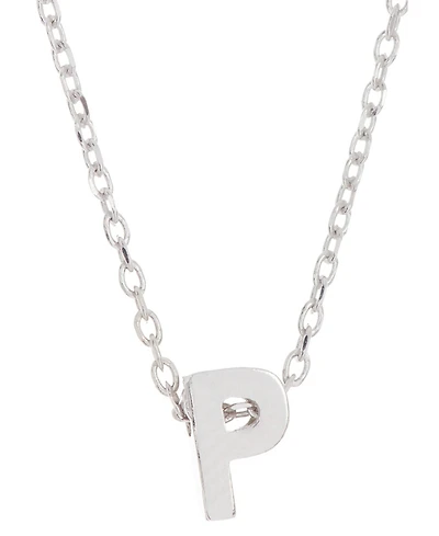 Adornia Rhodium-Plated Mini Initial A Pendant Necklace, 16" + 2" extender