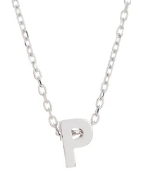 Adornia Rhodium-Plated Mini Initial A Pendant Necklace, 16" + 2" extender