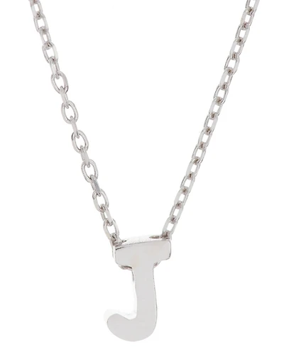 Adornia Rhodium-Plated Mini Initial A Pendant Necklace, 16" + 2" extender