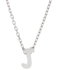 Adornia Rhodium-Plated Mini Initial A Pendant Necklace, 16" + 2" extender