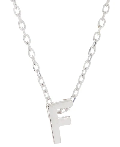 Adornia Rhodium-Plated Mini Initial A Pendant Necklace, 16" + 2" extender