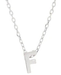 Adornia Rhodium-Plated Mini Initial A Pendant Necklace, 16" + 2" extender