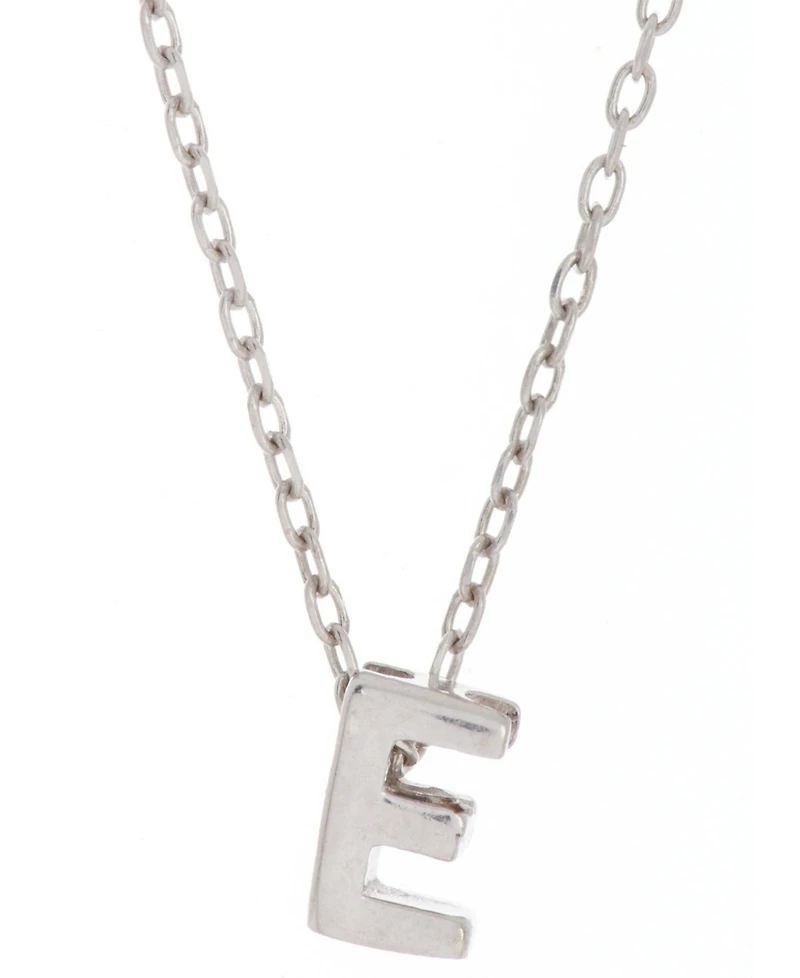 Adornia Rhodium-Plated Mini Initial A Pendant Necklace, 16" + 2" extender