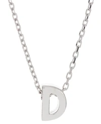 Adornia Rhodium-Plated Mini Initial A Pendant Necklace, 16" + 2" extender
