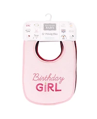 Hudson Baby Girls 12Pk Fiber Filled Holiday Bibs