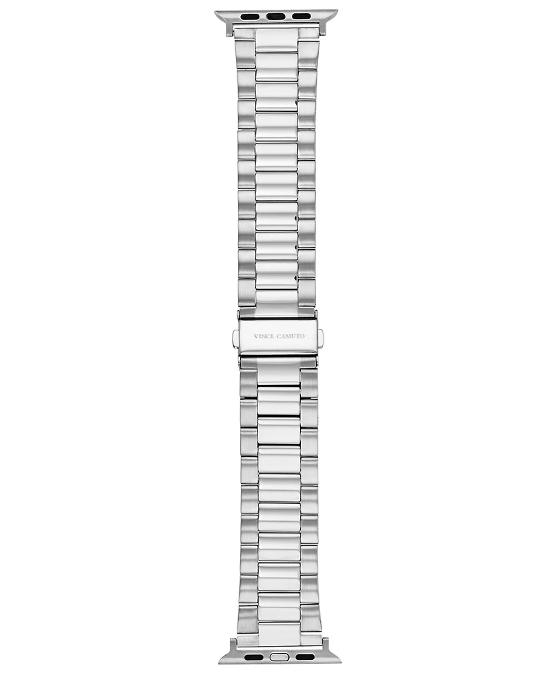 Vince Camuto Men's Silver-Tone Stainless Steel Link Band Compatible with 42mm, 44mm, 45mm, Ultra, Ultra2 Apple Watch
