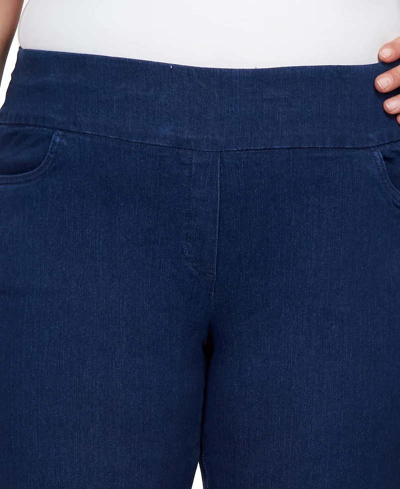 Alfred Dunner Plus Super Stretch Mid-Rise Average Length Denim Pants