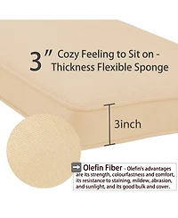 Aoodor Patio Bench Cushion Outdoor Olefin Fabric Slipcover Sponge Foam 46.5” x 17.7” 3” - Charcoal