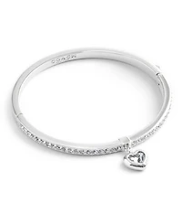 Coach Faux Stone Heart Charm Bangle Bracelet