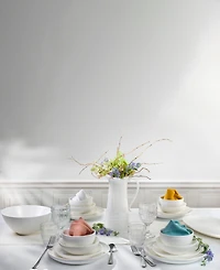 Euro Ceramica Fez 16 Pc. Double Bowl Dinnerware Set, Service for 4