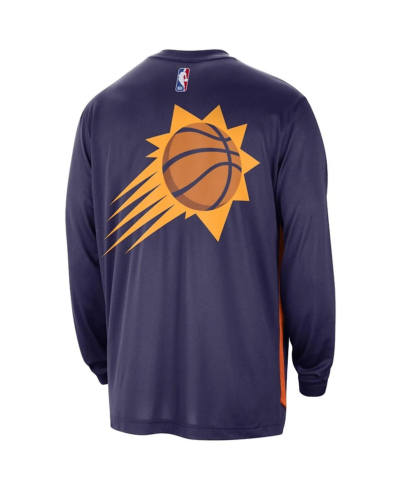 Men's Nike Purple Distressed Phoenix Suns 2023/24 City Edition Authentic Pregame Performance Long Sleeve Shooting T-shirt