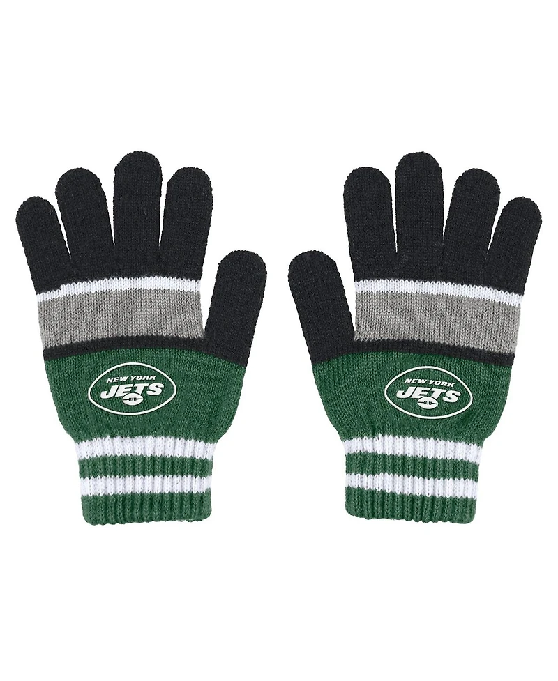 Women's Wear by Erin Andrews New York Jets Stripe Glove and Scarf Set