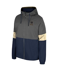 Men's Colosseum Charcoal Notre Dame Fighting Irish Miles Full-Zip Jacket
