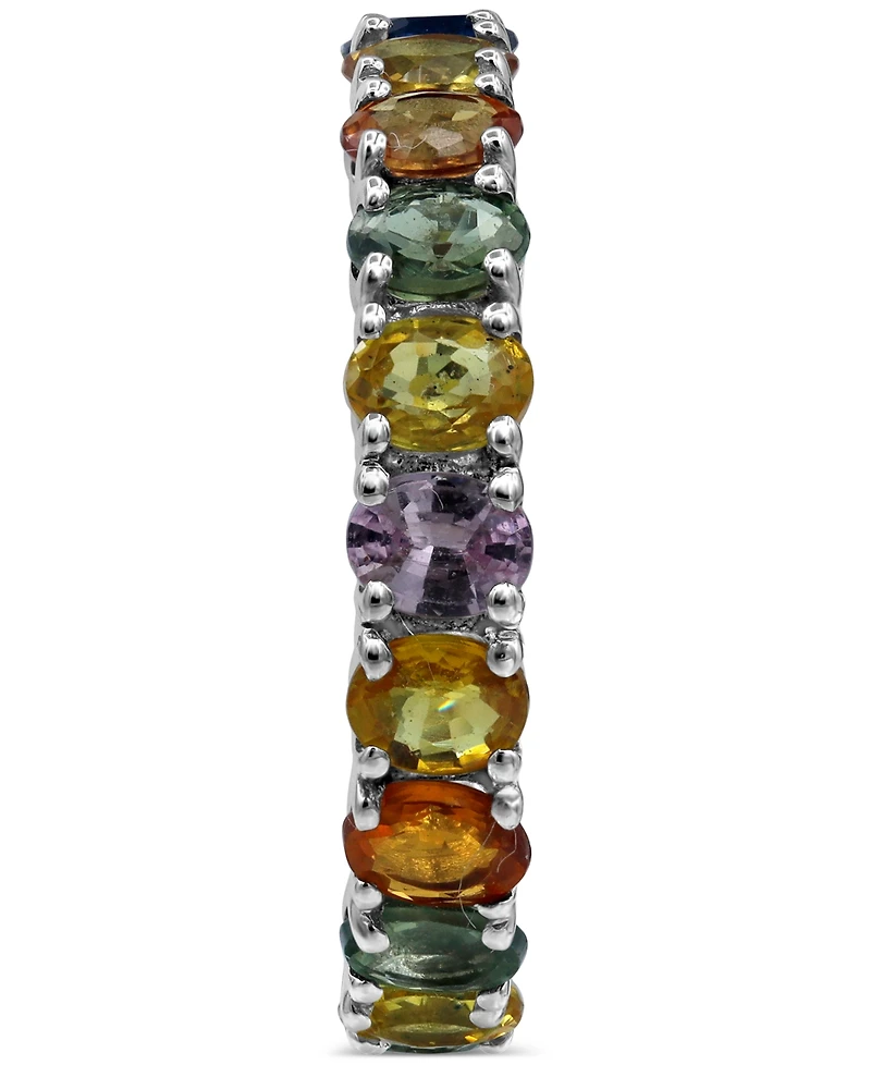 Multi-Sapphire Eternity Band (5 ct. t.w.) in Sterling Silver