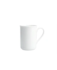 Fortessa Amanda White Embossed Mugs, Set of 4