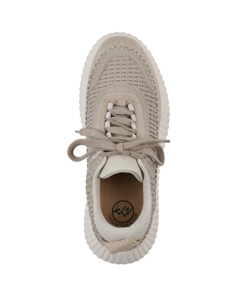 White Mountain Women's Dynastic Lace Up Platform Sneakers