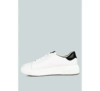 Schick Womens Lace Up Leather Sneakers