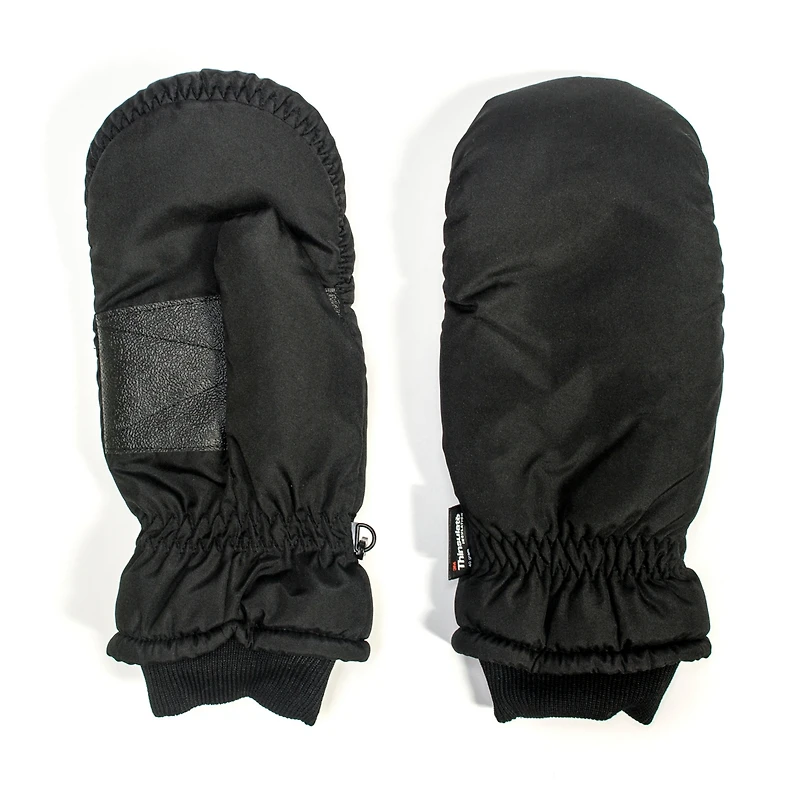 Muk Luks Men's Waterproof Fleece Flip Mittens, Black, XLarge