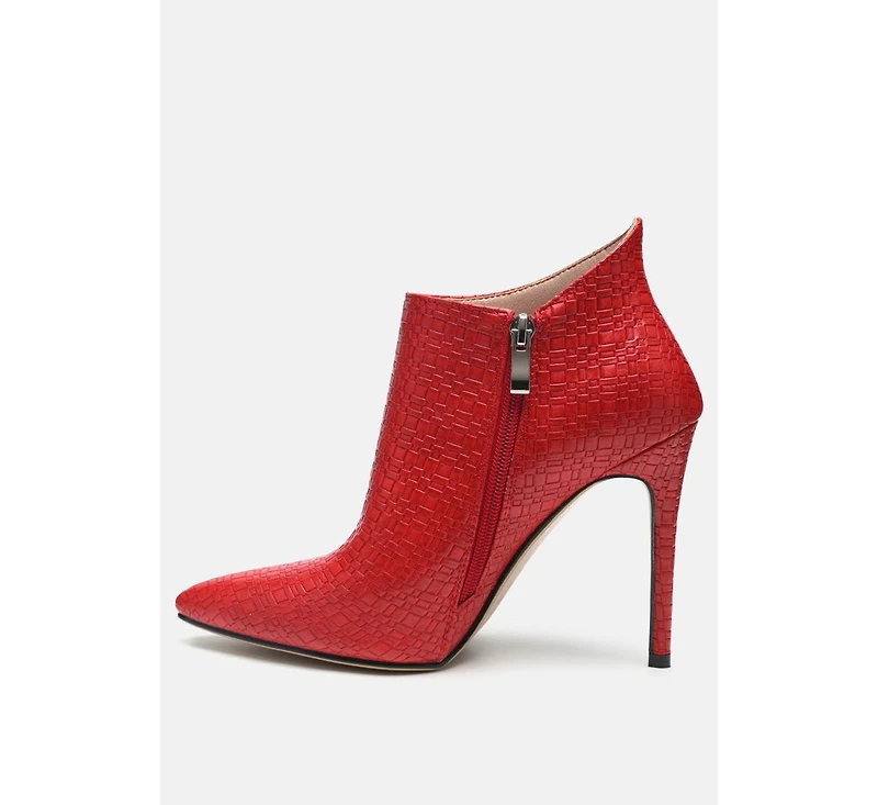 Rag & Co Lolita Woven Texture Stiletto Boot Women