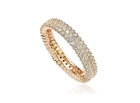 Suzy Levian Sterling Silver Micro-Pave White Cubic Zirconia Eternity Band Ring