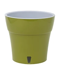 Decopots Plastic Round Modern Flower Pot with Drainage Planter