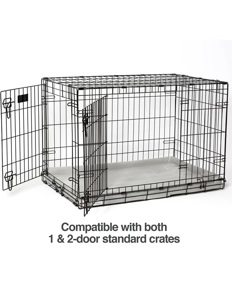 PetFusion PuppyChoice Solid Foam Dog Crate Bed, Grey