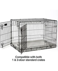 PetFusion PuppyChoice Solid Foam Dog Crate Bed, Grey