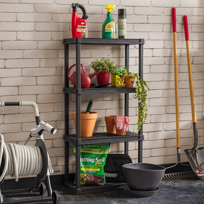 Iris 4-Tier Shelving Unit, Black