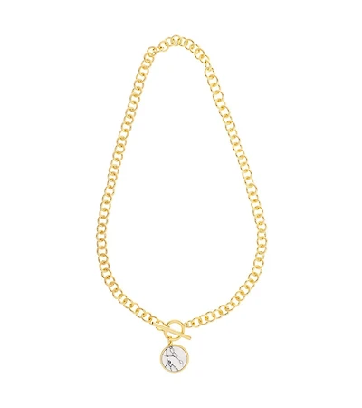 Polished Link Toggle & Charm Necklace