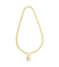Polished Link Toggle & Charm Necklace