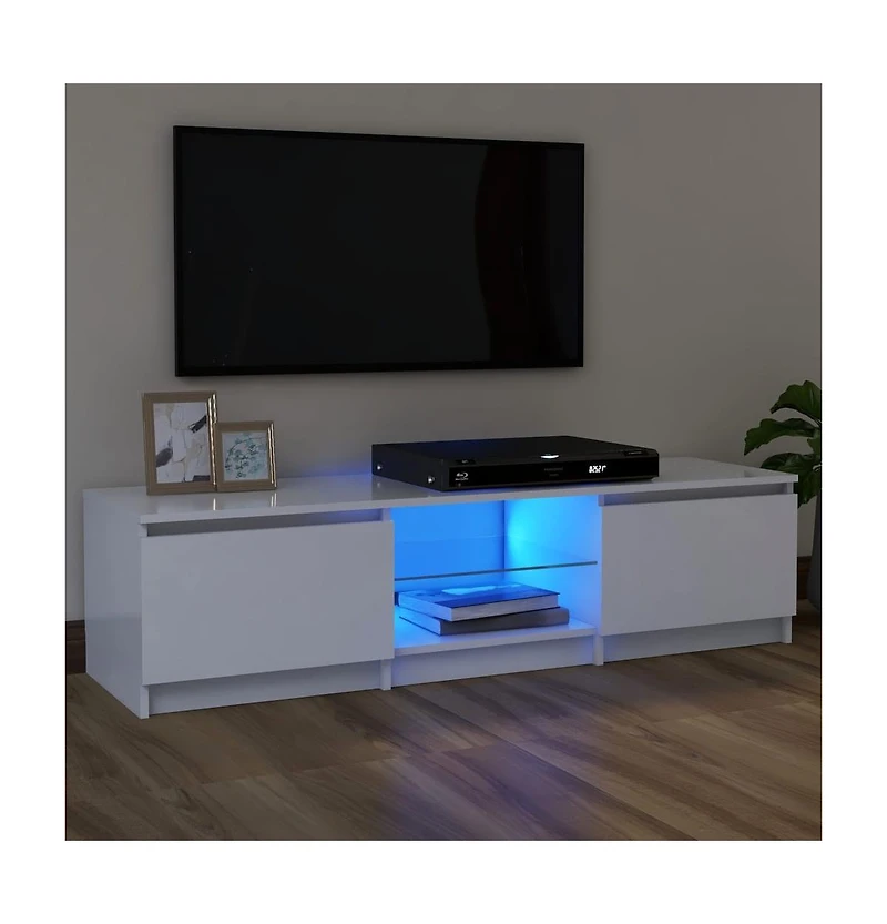 Tv Stand with Led Lights White 47.2"x11.8"x14"