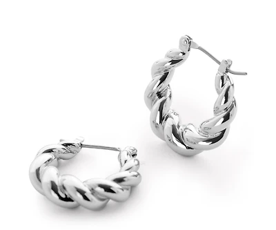 Ana Luisa Twisted Hoop Earrings - Paris Silver