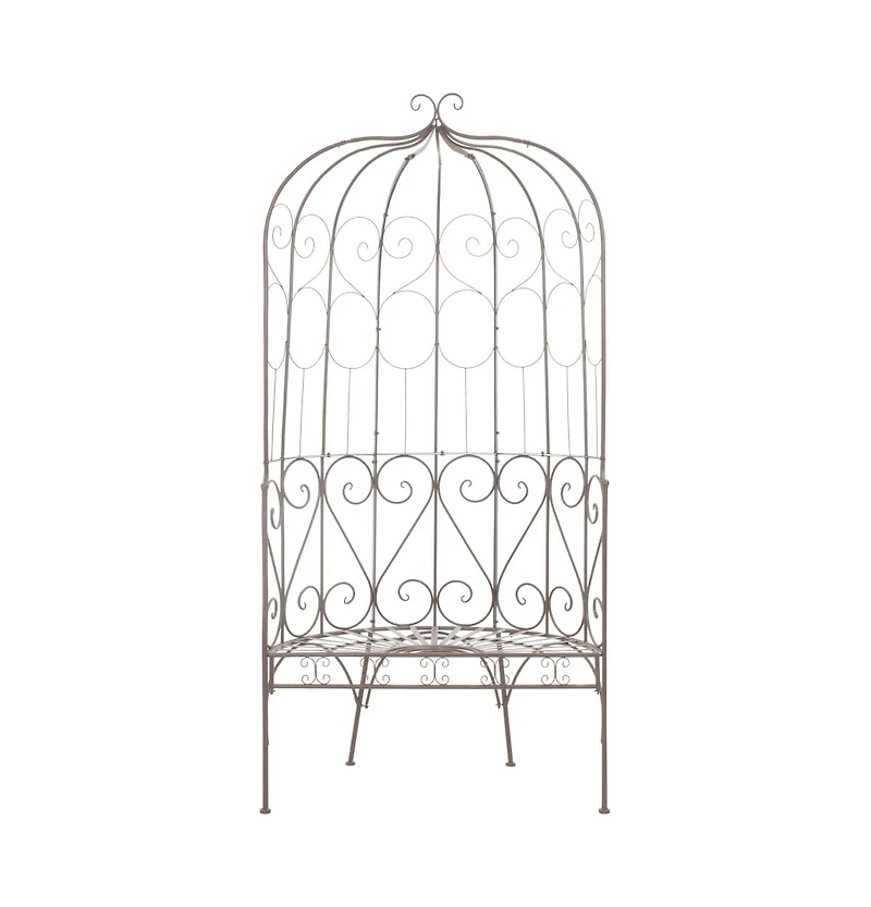 Patio Bench 37.4" Iron Antique Brown