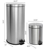 Oscar Step-Open Trash Can with Mini Trash Can